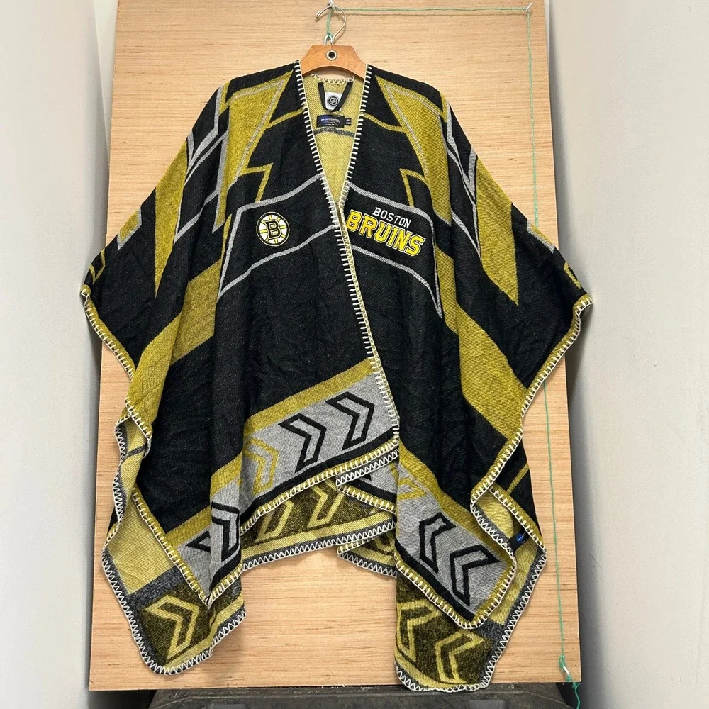 Boston Bruins NHL Little Earth Productions Poncho Cape Black Gold One Size